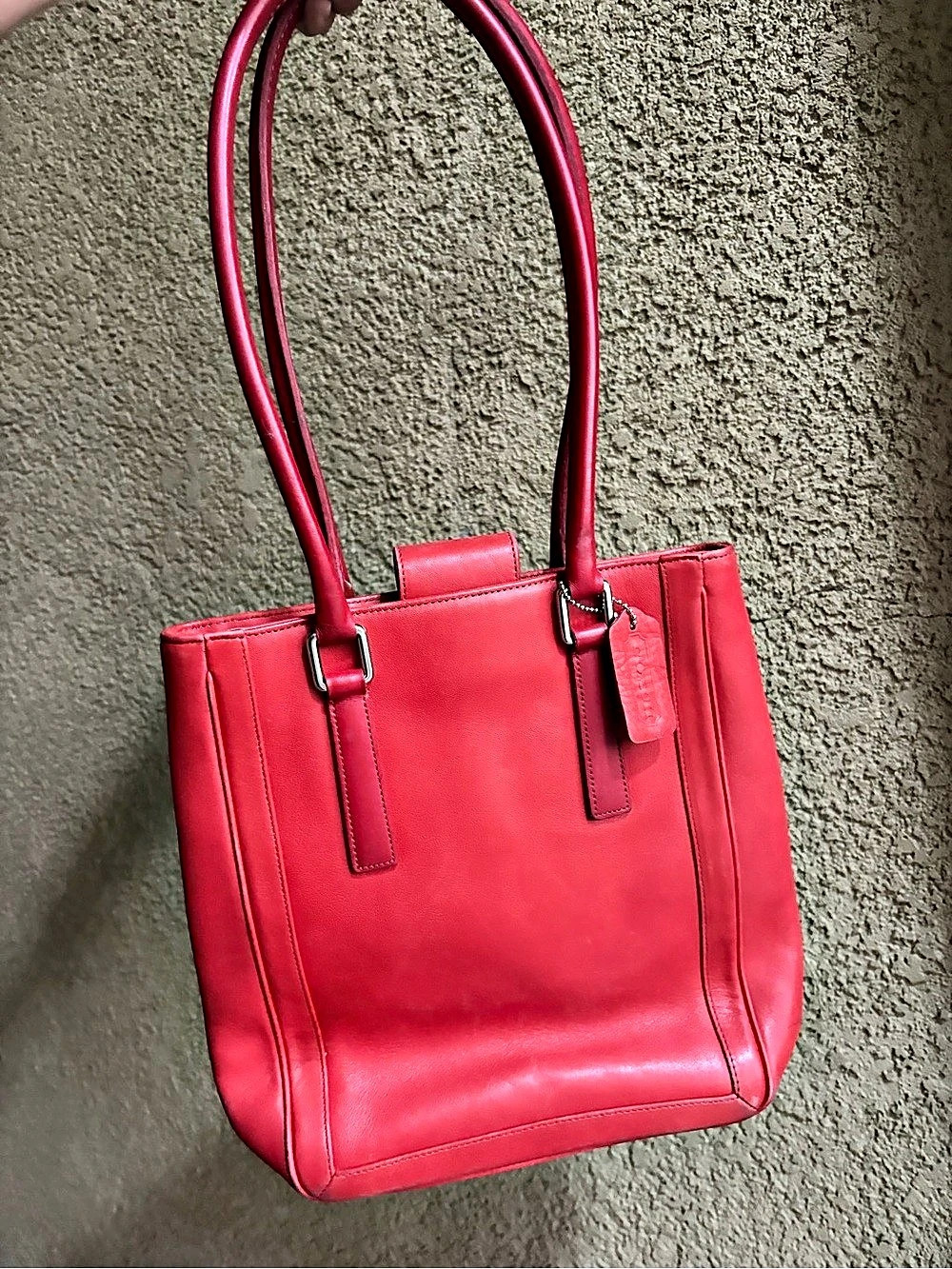 Vintage COACH Leather Tote in Red